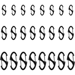 24Pcs Small Carabiner Clip, S Clips Dual Opening Design